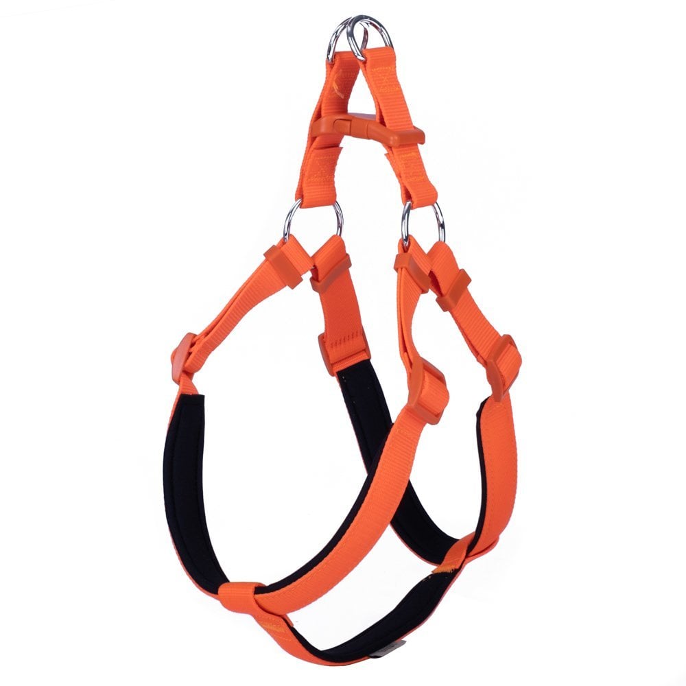 Doggie Konforlu Dokumadan El Yapımı Ronin Model Köpek Göğüs Tasması Turuncu (2,5 x 65 - 75 cm)