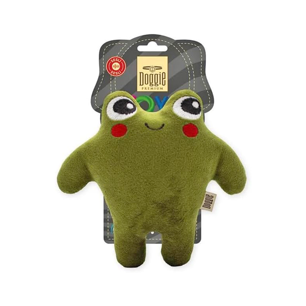 Doggie Peluş Kurbağa Figürlü Köpek Oyuncağı (15 cm)