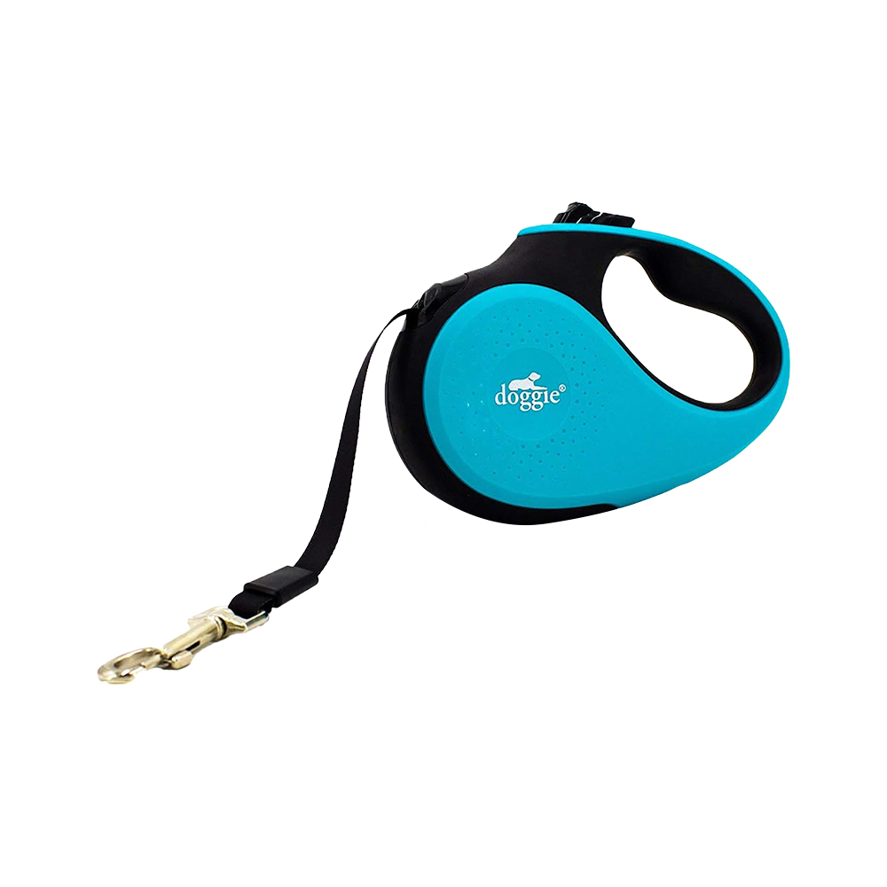 Doggie Soft Seri Otomatik Makaralı Gezdirme Tasması Turkuaz (3 m)