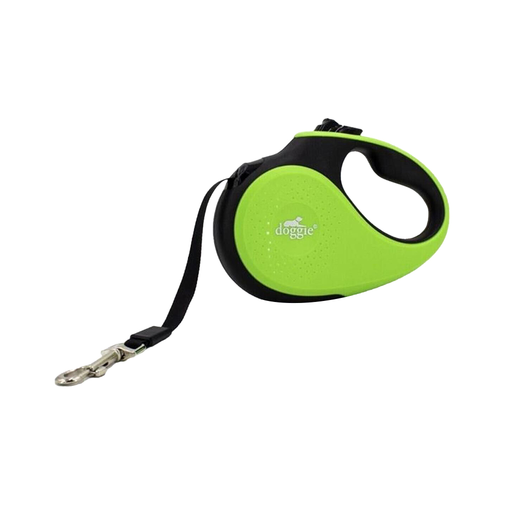 Doggie Soft Seri Otomatik Makaralı Yeşil Gezdirme Tasması XS (3 m)