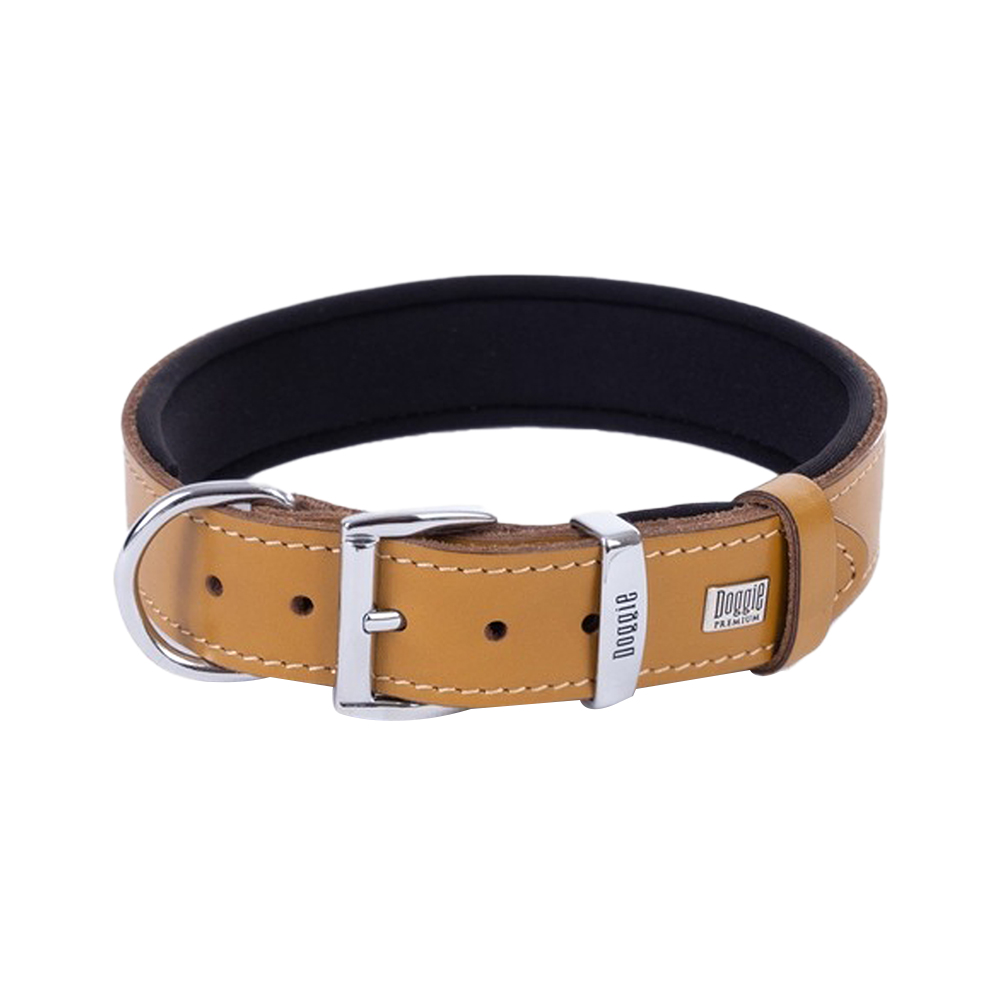 Doggie Yumuşak Dokulu Pati Desenli Köpek Boyun Tasması Camel (3 x 42 - 50 cm)