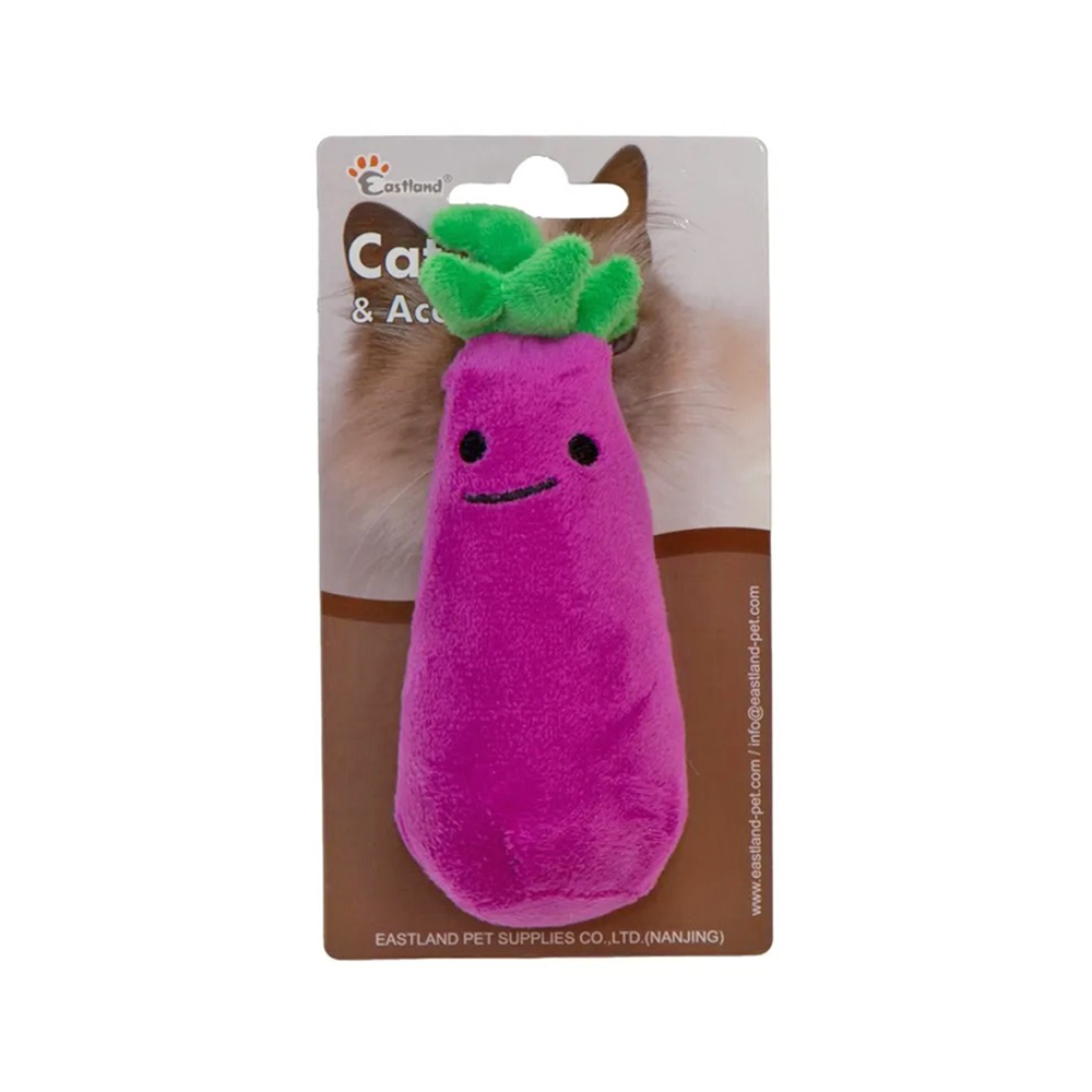 Eastland Catnipli Hışırtılı Peluş Patlıcan Kedi Oyuncağı (13 cm)