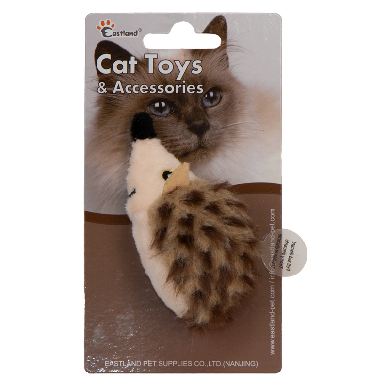 Eastland Catnipli Peluş Dijital Sesli Kirpi Kedi Oyuncağı (9,5 cm)