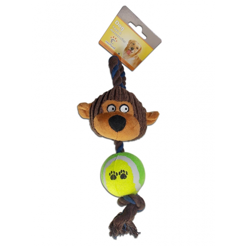 Eastland Maymun Figürlü Tenis Toplu Köpek Diş İpi (12 x 35 cm)
