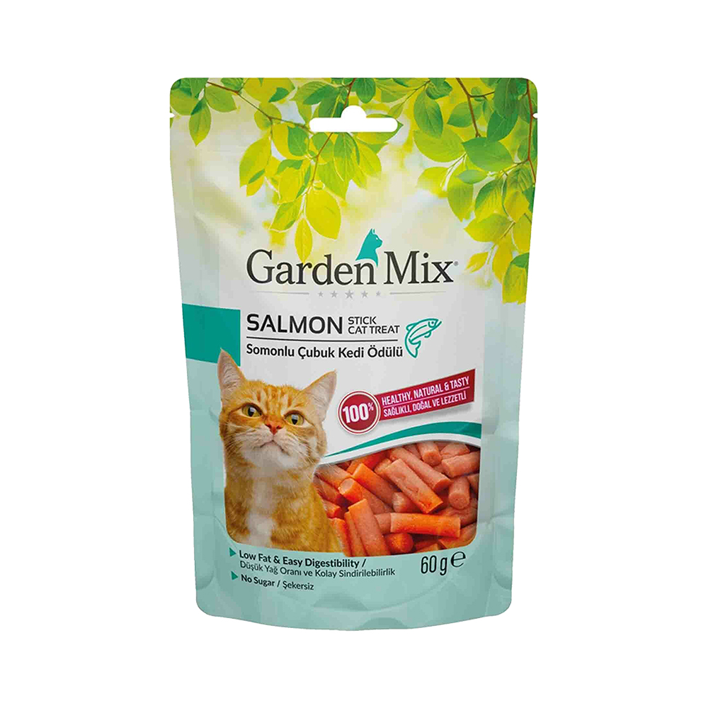 Garden Mix Somon Balıklı Stick Kedi Ödülü (60 g)
