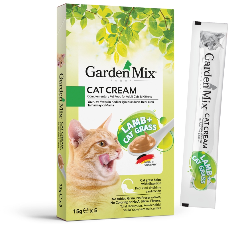Gardenmix Kedi Ödül Kreması Kuzu + Kedi Otu (5 x 15 g)