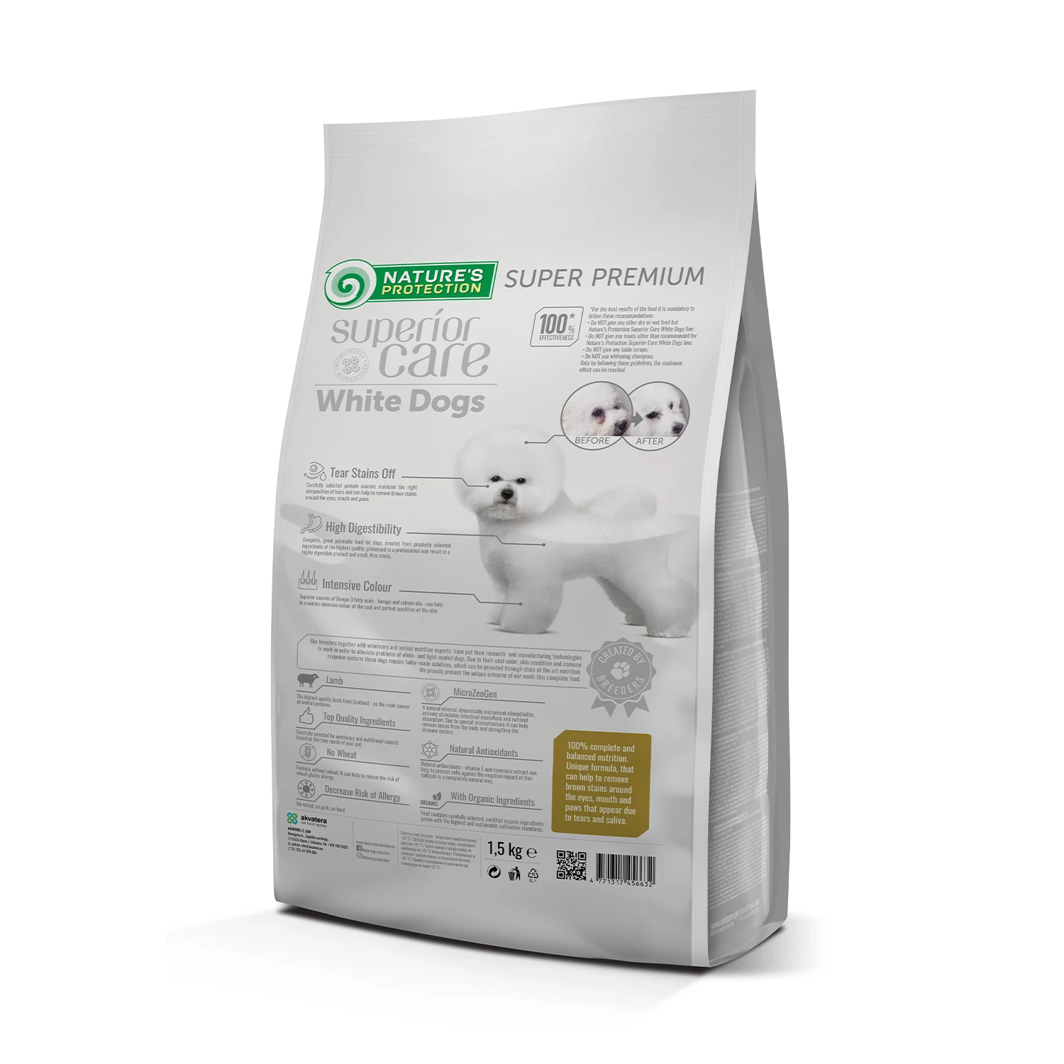 Nature's Protection Superior Care Beyaz Tüylü Köpekler için Kuzulu Küçük Irk Köpek Maması 1,5kg - 2