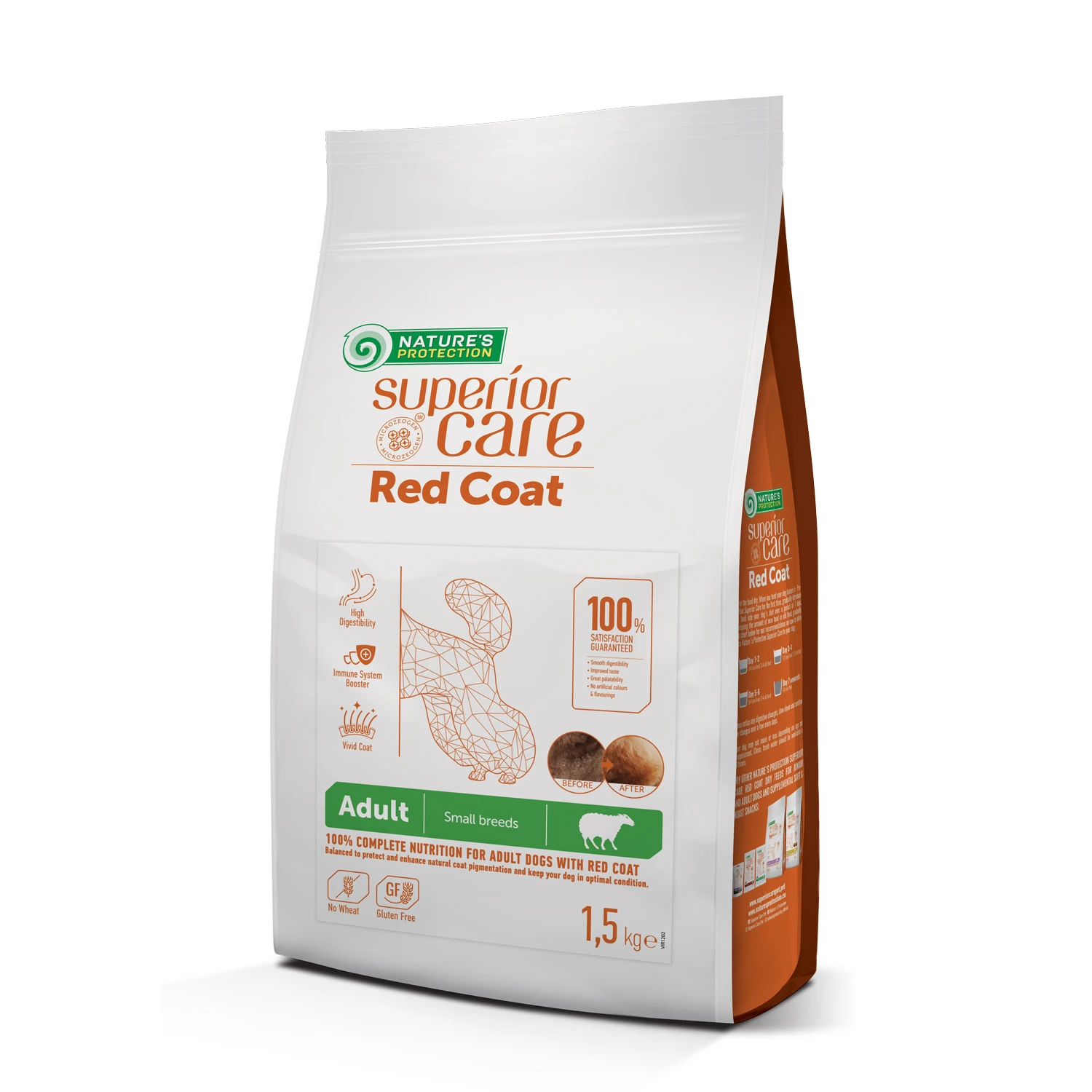 Nature's Protection Superior Care Kızıl Kahverengi Tüylü Köpekler İçin Tahılsız Kuzulu Küçük Irk Köpek Maması 1,5kg