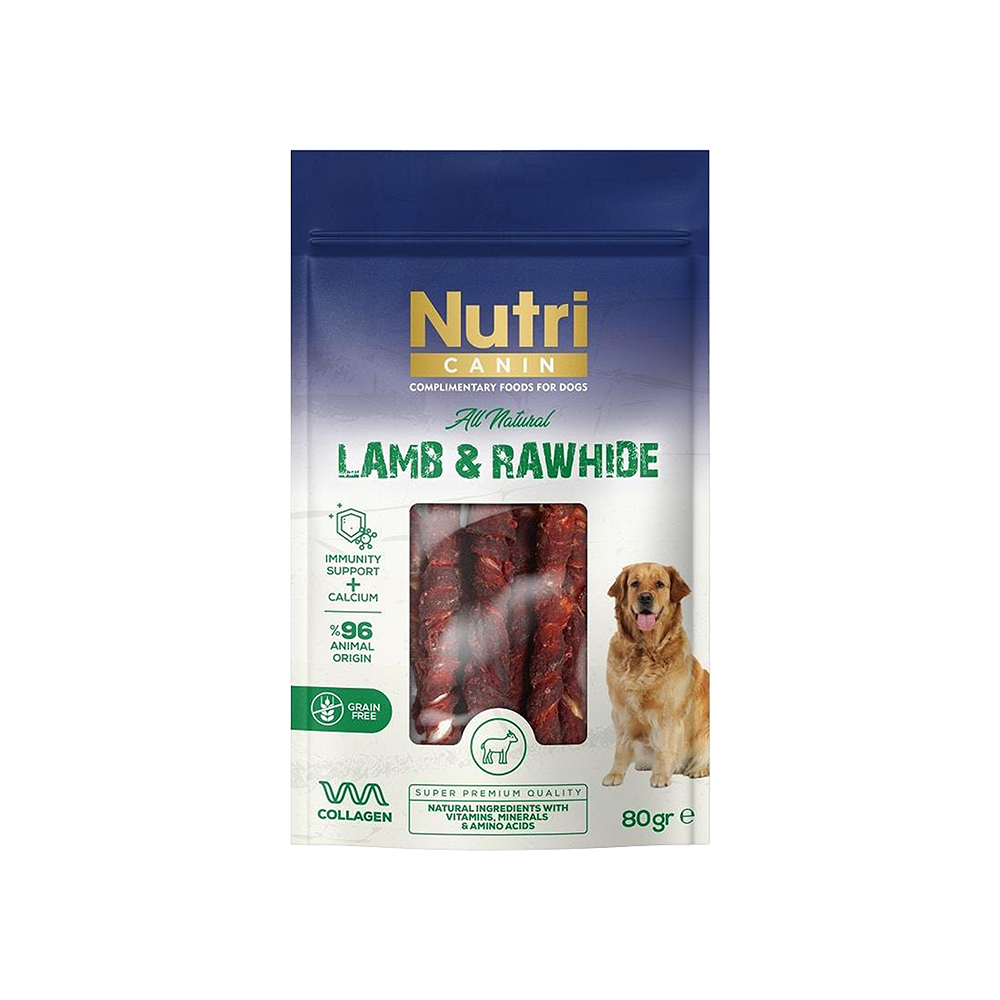 Nutri Canin Kuzu Eti Sarılı Köpek Ödül Kemiği (80 g)