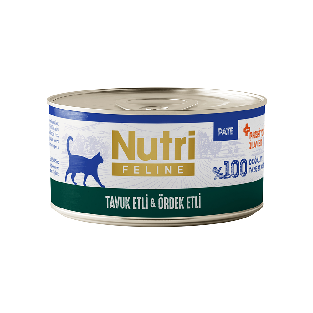 Nutri Feline Tavuk Etli ve Ördekli Tahılsız Konserve Yetişkin Kedi Maması (70 g)