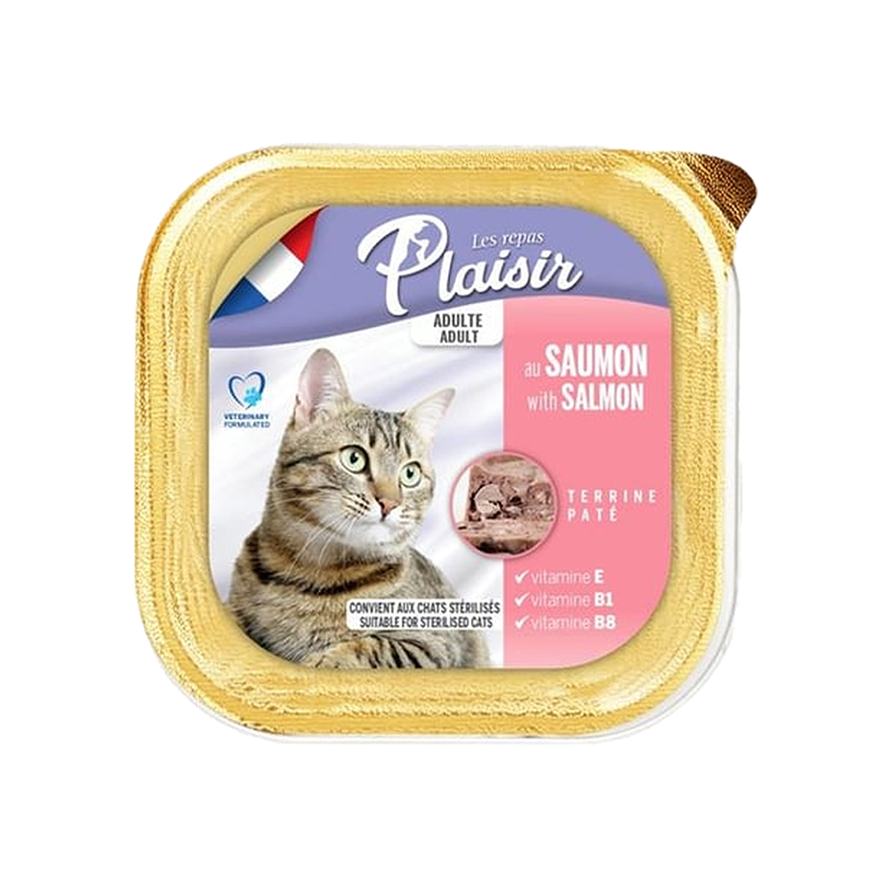 Plaisir Somonlu Yetişkin ve Kısırlaştırılmış Kedi Konserve Maması (100 g)