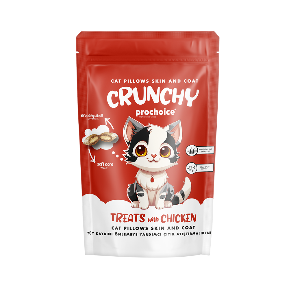 Prochoice Crunchy Tüy Dökülmesine Karşı Tavuk Etli Kedi Ödülü (60 g)