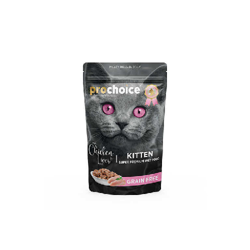 Prochoice Tahılsız Tavuk Etli ve Ciğer Etli Yavru Kedi Konserve Maması (85 g)