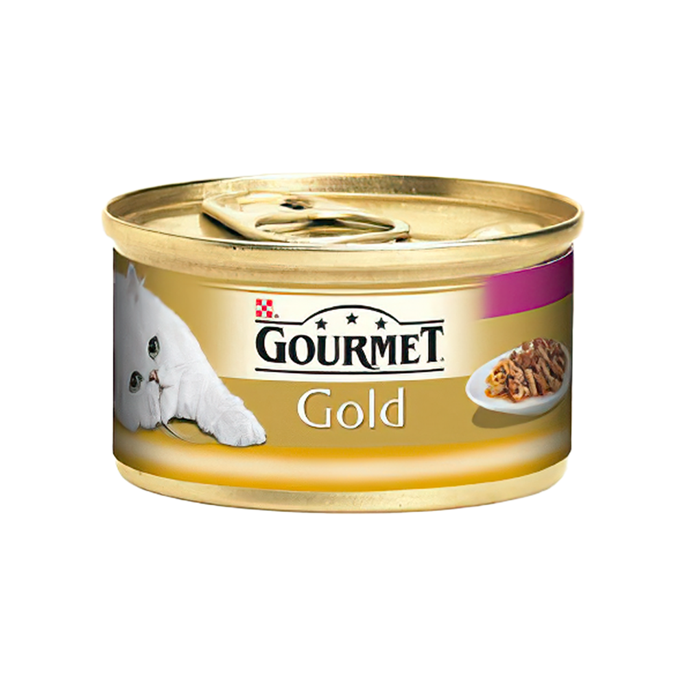 Purina Gourmet Gold Çifte Lezzet Hindi Etli ve Ördek Etli Yetişkin Kedi Konserve Maması (85 g)