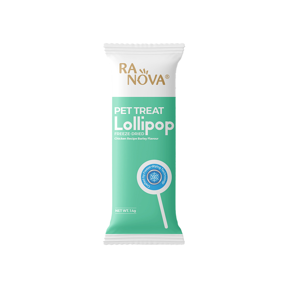 Ranova Tavuk Etli ve Arpa Otlu Malt İçerikli Kurutulmuş Lolipop Kedi Ödül Maması (1,4 g)