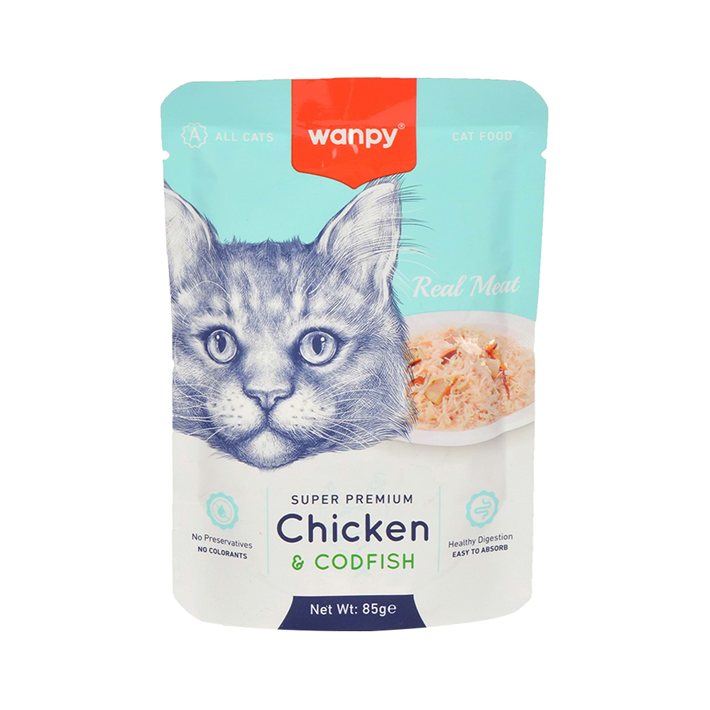 Wanpy Tavuk ve Morina Balıklı Yaş Kedi Maması (85 g)